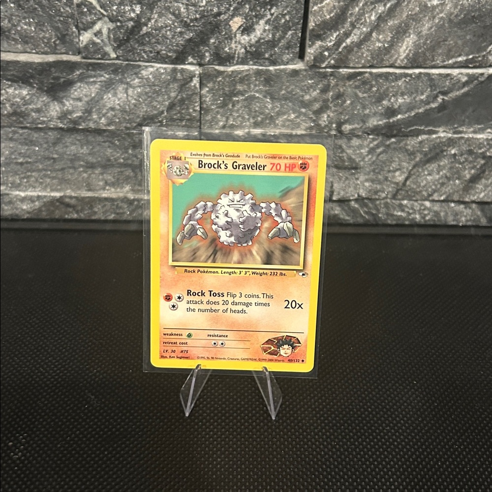 Pokemon Brock’s Graveler 40/132 Vintage from Gym Heroes Unlimited (2000)‎ M/NM